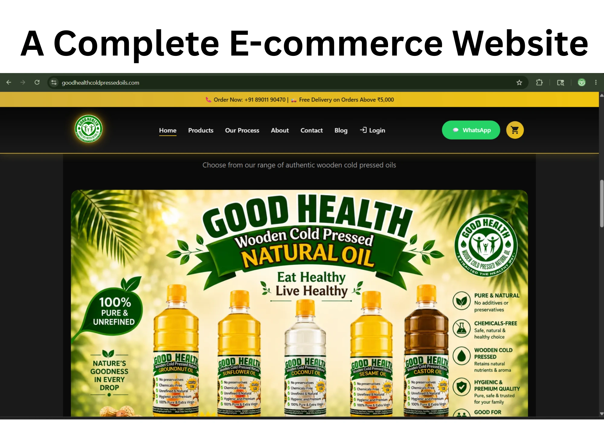 A complete e-commerce website