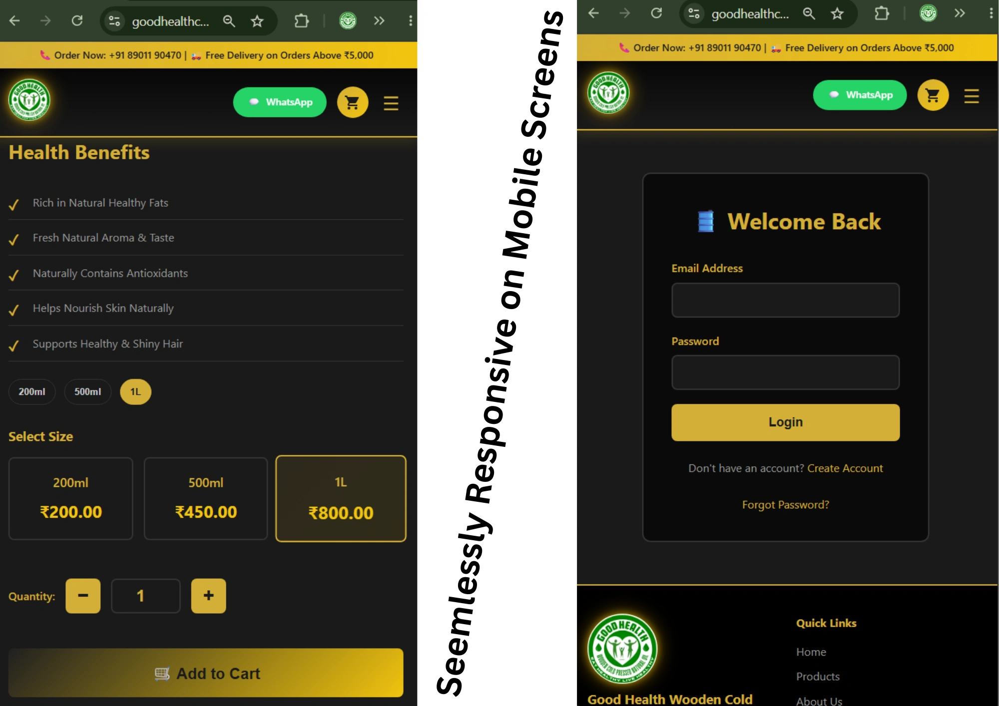 E commerce website mobile responsiveness