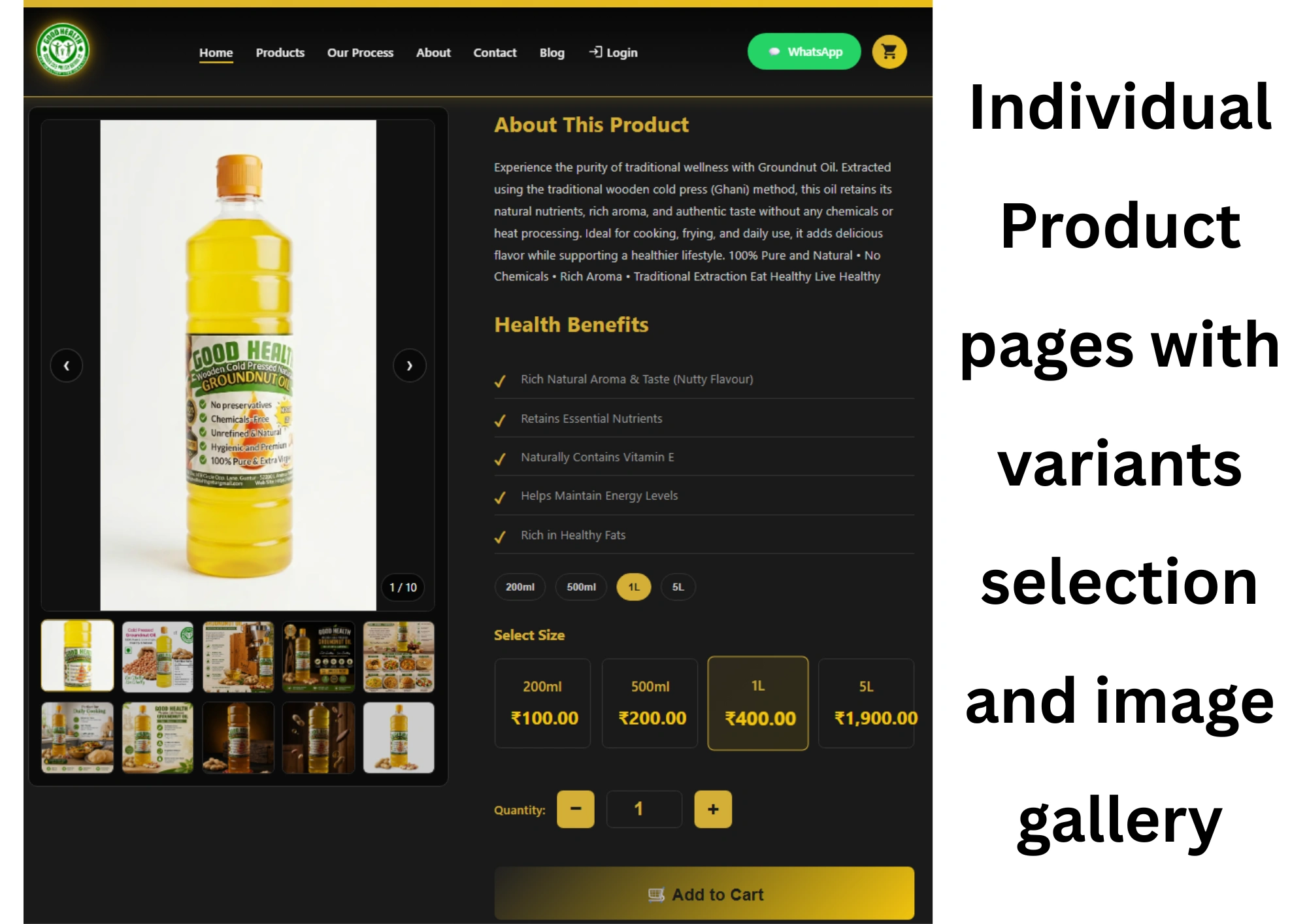 E commerce website product page