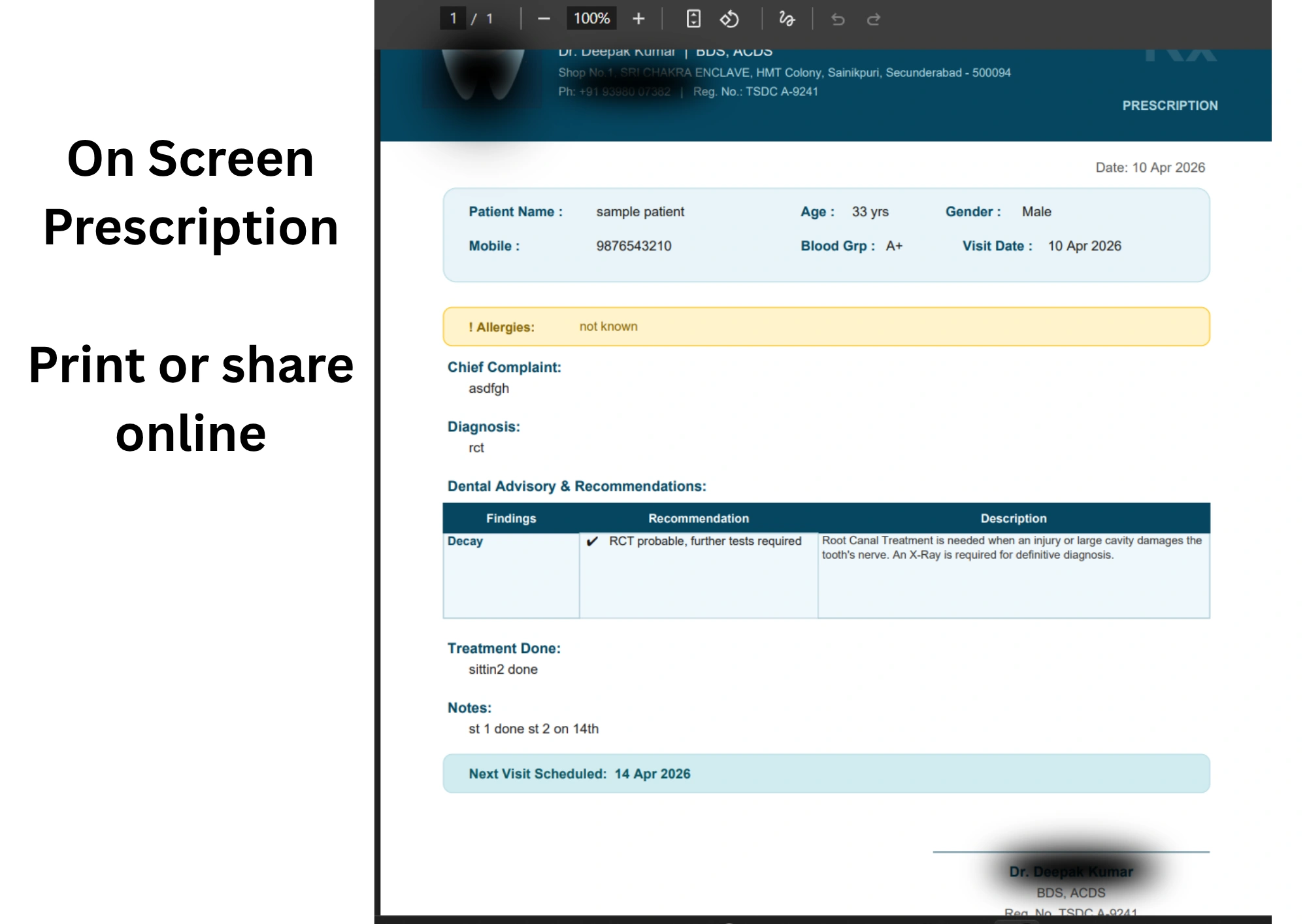 medical prescription generation online