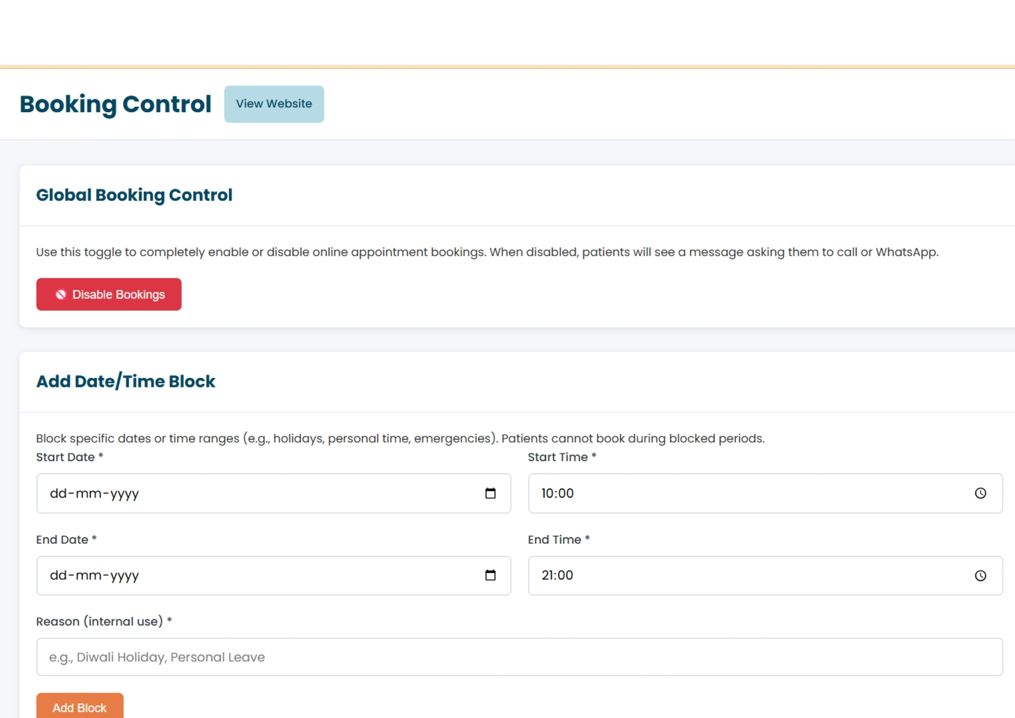 medical agency patient booking