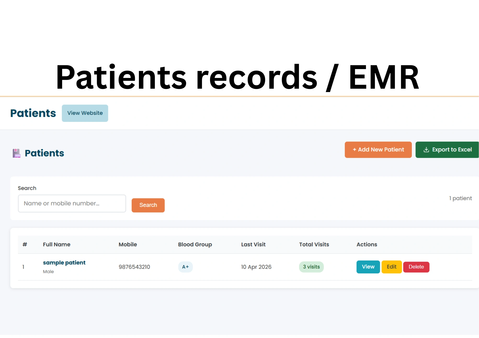 patients record EMR online